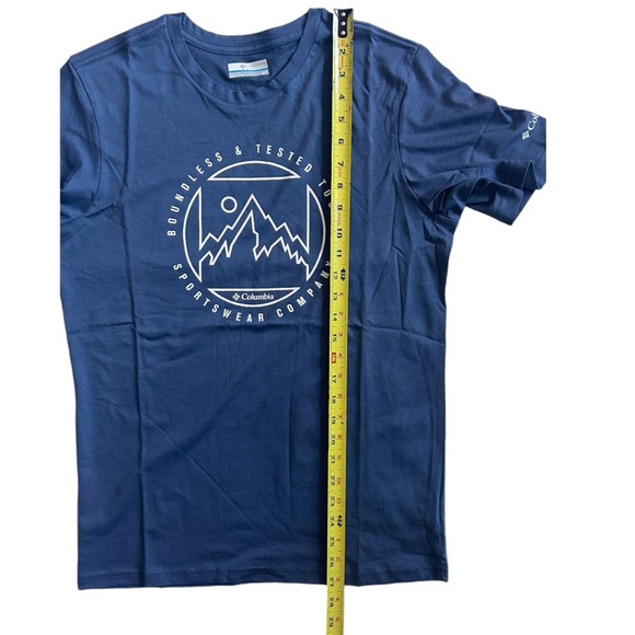 Columbia Men's Rapid Ridge Graphic Tee Organic Cotton Blue Small - Picture 9 of 9